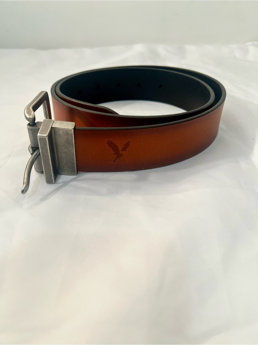 40. Inches American Eagle Outfitters Brown Leather Men’s Belt with Metal Buckle